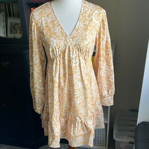 Floral V-Neck Long Sleeve Dress